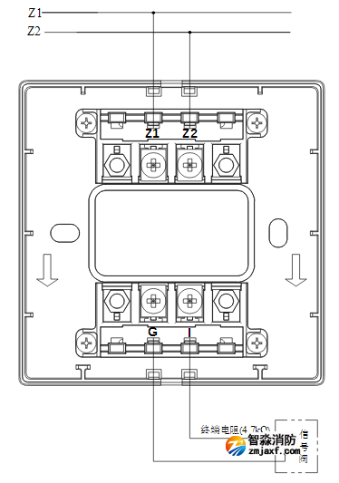 海灣消防GST-LD-8300B輸入模塊常閉無源觸點接線圖