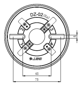 JTW-ZOM-GSTN9812(Ex)防爆點(diǎn)型感溫火災(zāi)探測(cè)器底座示意圖