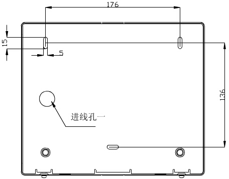 轉(zhuǎn)換開關(guān)采用壁掛式安裝，安裝孔位置和安裝孔距