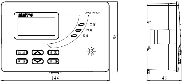 DH-GSTN5300/9探測(cè)器信號(hào)處理模塊外形示意圖